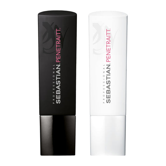 Sebastian Professional Penetraitt Shampoo & Conditioner | Strengthening & Repair | For Damaged & Colored Hair | 8.4 fl oz, *BUNDLE*