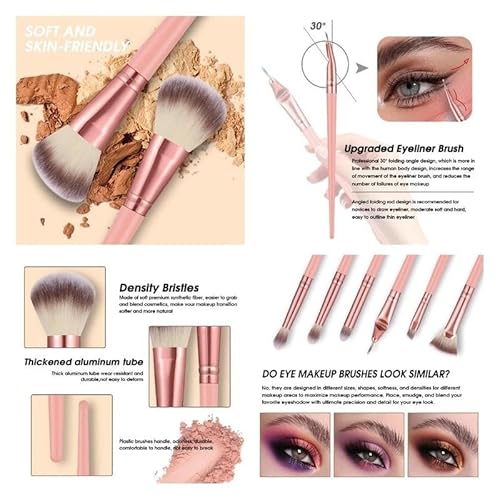 HGHDBT 61Pcs Pink Makeup Brushes Set Professional Makeup Kit Multi-functional Makeup Tool Set with Case Facial Makeup Accessories, Foundation Makeup Brush Kit Eye and Face Make up Brushes & Tools