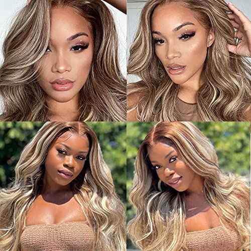 Blonde Bundles Human Hair Body Wave Bundles 24 26 28 Inch Unprocessed Brazilian Virgin Remy Hair 3 Bundle P4/613 Brown Straight Human Hair Extensions 50 Gram Per Bundle