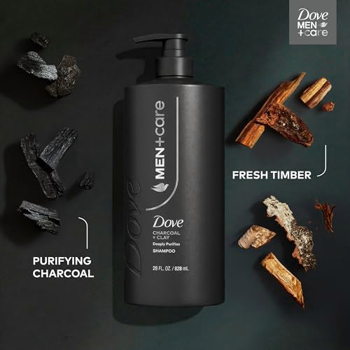 Dove Men+Care Charcoal + Clay 2-in-1 Shampoo, 28 fl oz