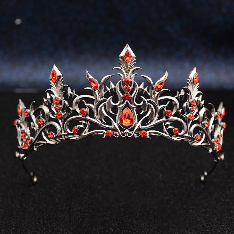 Gothic Crystal Tiara Crown for Women - Vintage Baroque Rhinestone Headpiece