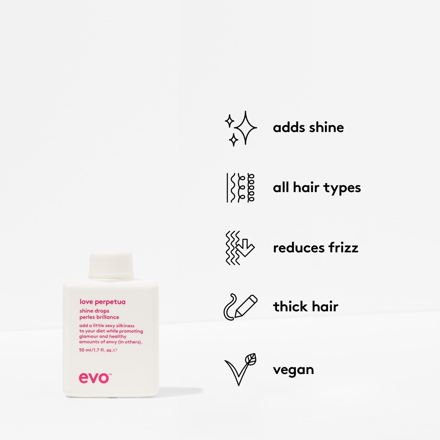 EVO Love Perpetua Shine Drop - Polishing Hair Gloss For All Hair Types - 50ml / 1.7fl.oz