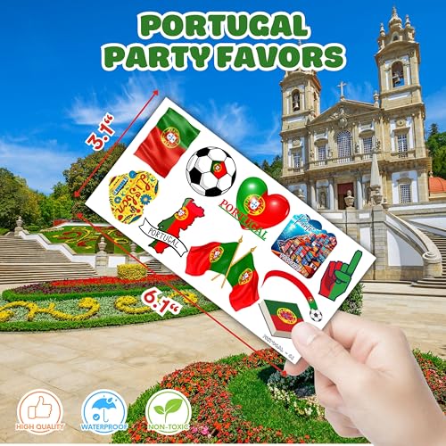 Portugal Temporary Tattoos Sticker UEFA Euro Portugal Flag for International Competitions 2024 European Championship Olympic Games Football World Cup Party Supplies Favors