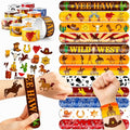 48-Piece Cowboy Party Favors Set - Tattoos & Slap Bracelets