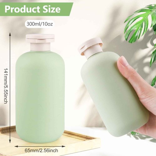 5 Pcs 300ml/10oz Squeeze Bottles Plastic Travel Lotion Bottles Refillable Containers with Flip Cap for Toiletries Creams Lotion Shampoo Conditioner