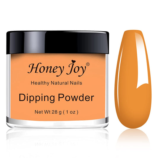 Hone Joy 28g/Box Orange Yellow Dipping Powder No Lamp Cure Nails Dip Powder Like Gel Nail Natural Dry For Nail Salon£¬No.140