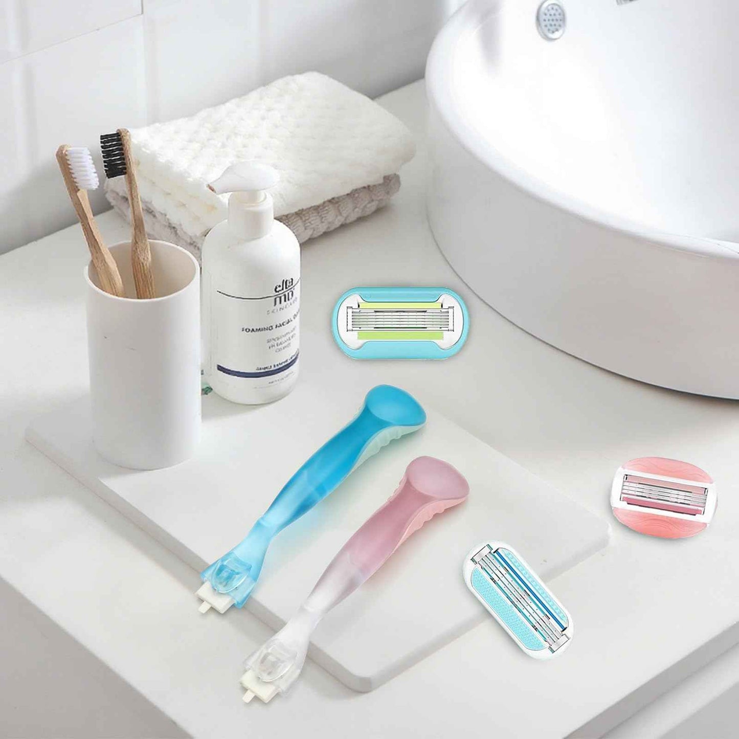 XZESH 2PCS Replacement Handle Compatible with Gillette Venus Razor (Only Handle) - Blue