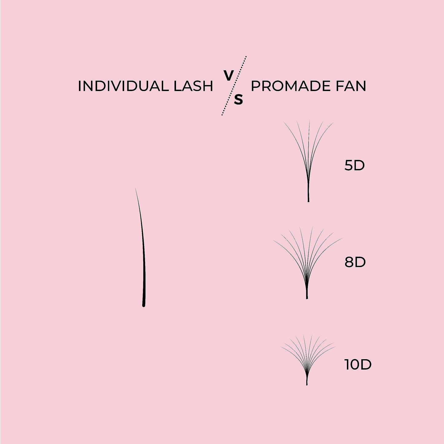 LLBA Promade Fans | Handmade Volume Eyelashes | Multi Selections From 3D To 16D | C CC D DD L M Curl | Thickness 0.03 ~ 0.1 mm | 8 - 20mm Length | Long Lasting | Easy Application (4D-0.07 D 12 mm)