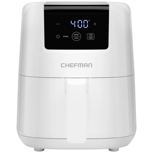 CHEFMAN 2 Qt Mini Air Fryer – Digital Space-Saving Compact Air Fryer with Nonstick and Dishwasher Safe Basket, Quick & Easy Meals in Minutes, Features Digital Timer and Shake Reminder – White