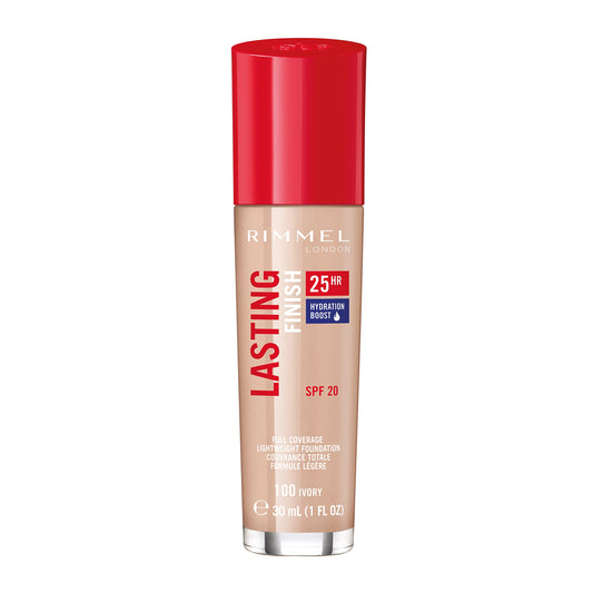 Rimmel Lasting Finish 25HR Foundation, 100 Ivory, Shelf Pack of 2