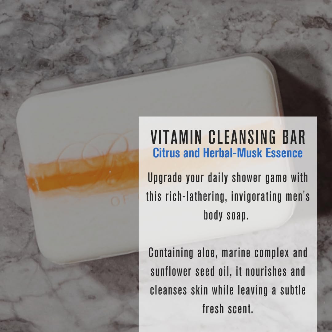 Baxter of California Vitamin Cleansing Bar for Men | Citrus and Herbal Musk Essence | All Skin Types | 7 Oz | Holiday Gift Guide