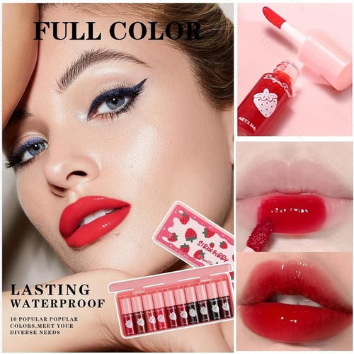 10-Color Hydrating Lip Tint & Cheek Stain Set