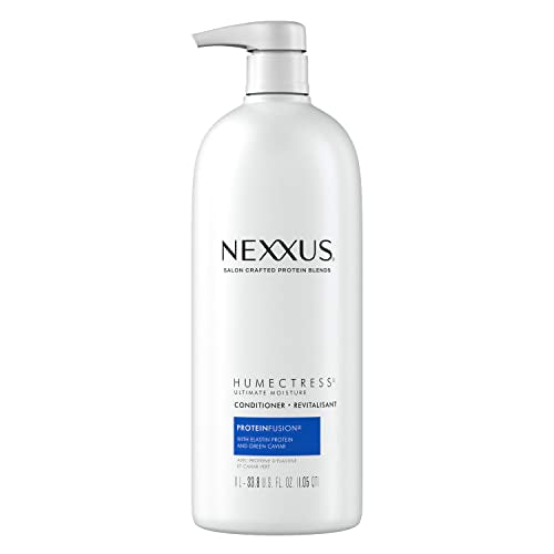 Nexxus Humectress Moisturizing Conditioner Ultimate Moisture for Dry Hair Moisturizing ProteinFusion with Elastin Protein and Green Caviar 33.8 oz