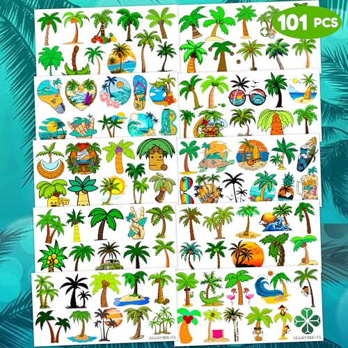 101 PCS Palm Tree Temporary Tattoos - Party Favors & Decorations