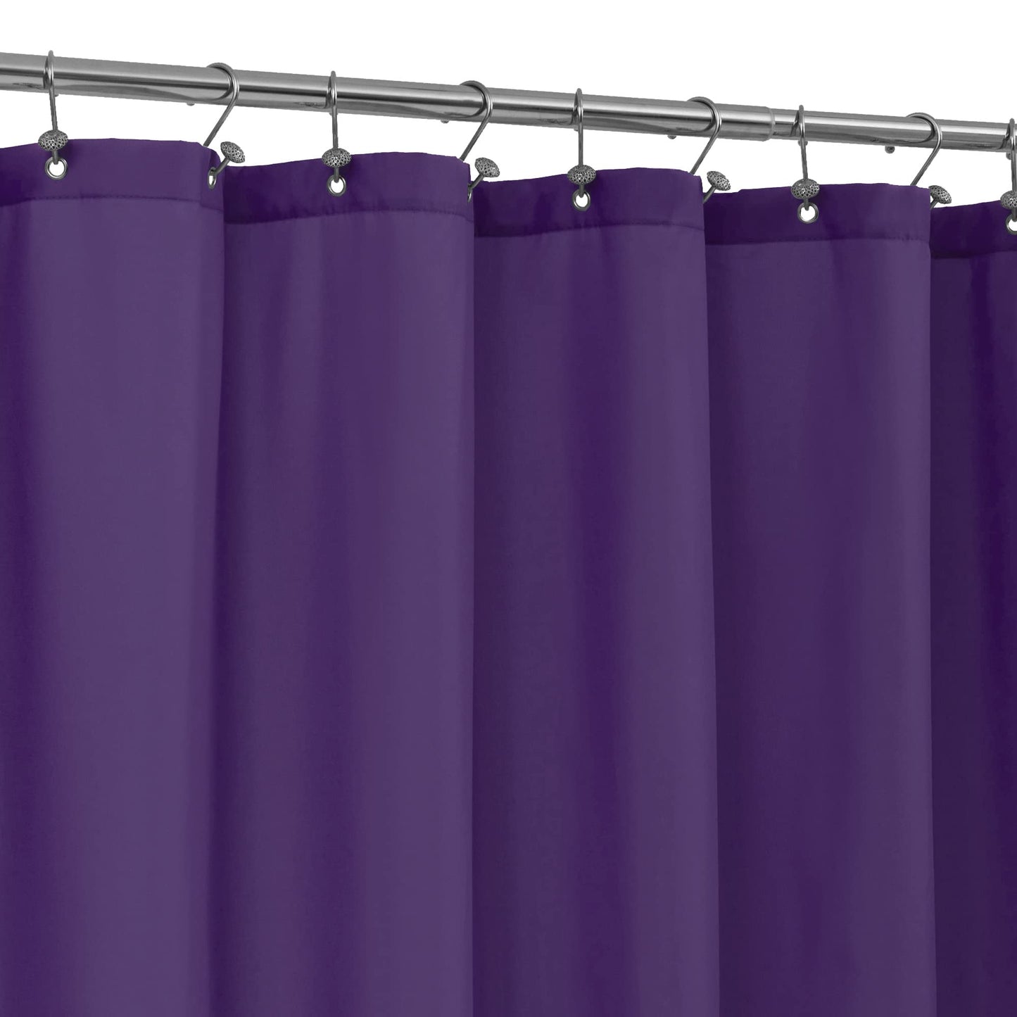 ALYVIA SPRING Royal Purple Fabric Shower Curtain Liner Waterproof - Soft & Light-Weight Cloth Shower Liner with 3 Magnets, Hotel Quality & Machine Washable - Standard Size 72x72, Purple