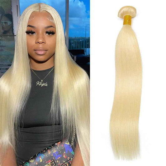 613 Bundles Human Hair Straight Blonde Human Hair Bundles 100% Unprocessed 12A Brazilian Bundle Straight Bundle 16 Inch Hair Extensions