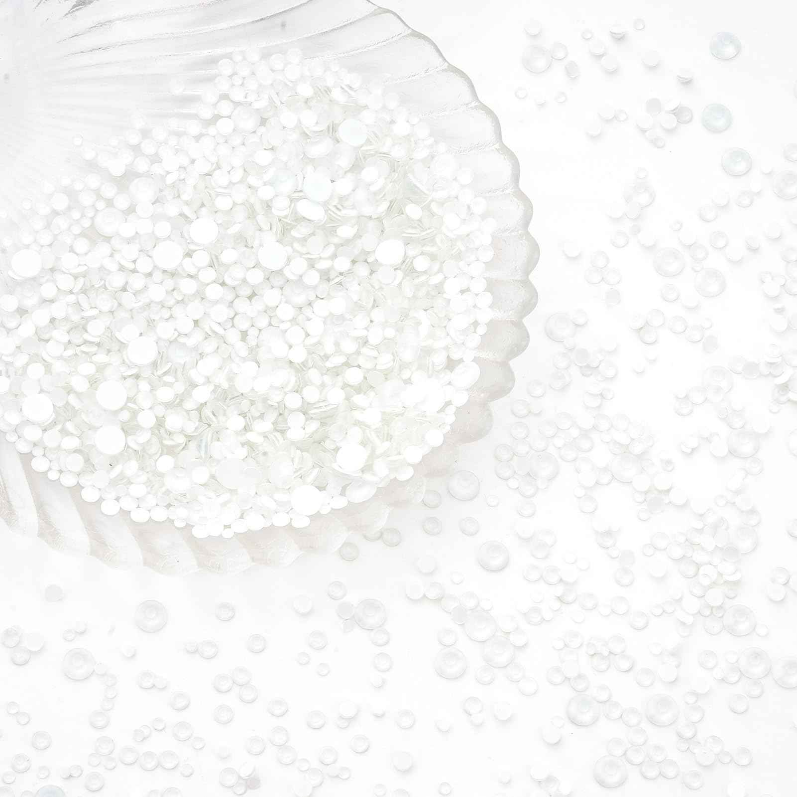 Meibite Neon White Flatback Rhinestones, Glass Rhinestones for Nail Art and Craft, Glue Fix, Loose Crystal Gemstones(Neon White, SS20, 1440pcs, 4.6-4.8mm)