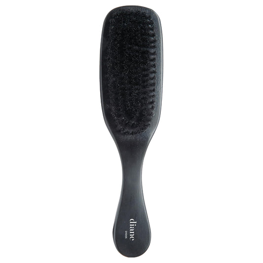 Diane Boar Curved Wave Brush for Men and Women - Black, Soft Bristles for Fine to Medium Hair - Use for Detangling, Smoothing, Wave Styles, Soft on Scalp, Restore Shine and Texture