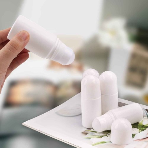 8 Packs Roll On Deodorant Bottles 1.7oz/50ml Empty Deodorant Containers Plastic Rollerball Bottles Refillable Roller Container For Homemade Natural Deodorant