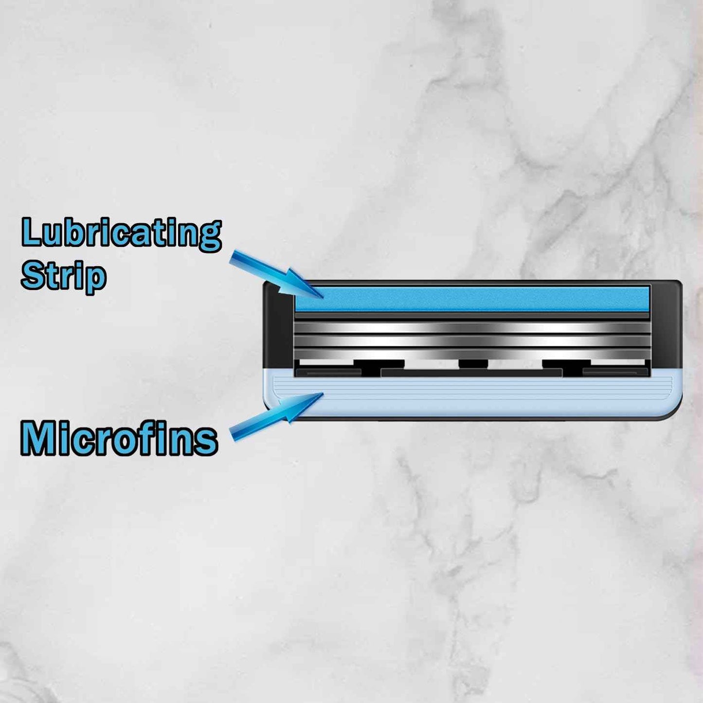 24 Count Razor Blades Refills Compatible with Mach 3, Replacemen Razor Blades with Lubrication Strip for Men