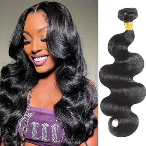 28 Inch 12A Grade Human Hair Bundles Body Wave Bundles 100% Unprocessed Brazilian Virgin Hair Bundles Double Machine Weft Brazilian Body Wave Bundles(1 Bundle)