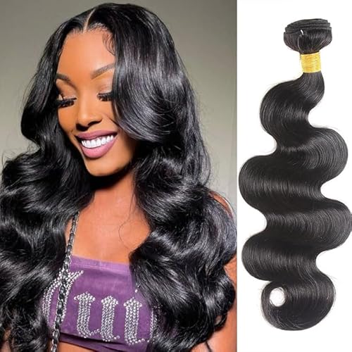 24 Inch 12A Grade Human Hair Bundles Body Wave Bundles 100% Unprocessed Brazilian Virgin Hair Bundles Double Machine Weft Brazilian Body Wave Bundles(1 Bundle)