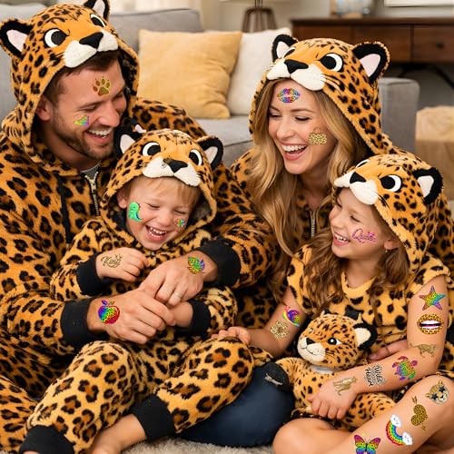 Cheetah Print Temporary Tattoos - 96 PCS Kids Party Favors