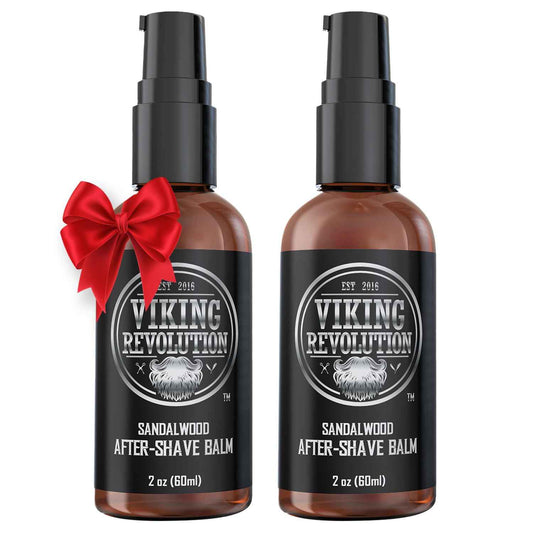 Viking Revolution Luxury After-Shave Balm for Men - Soothes and Moisturizes Face After Shaving - Eliminates Razor Burn for A Silky Smooth Finish - Sandalwood Scent (Pack of 2)