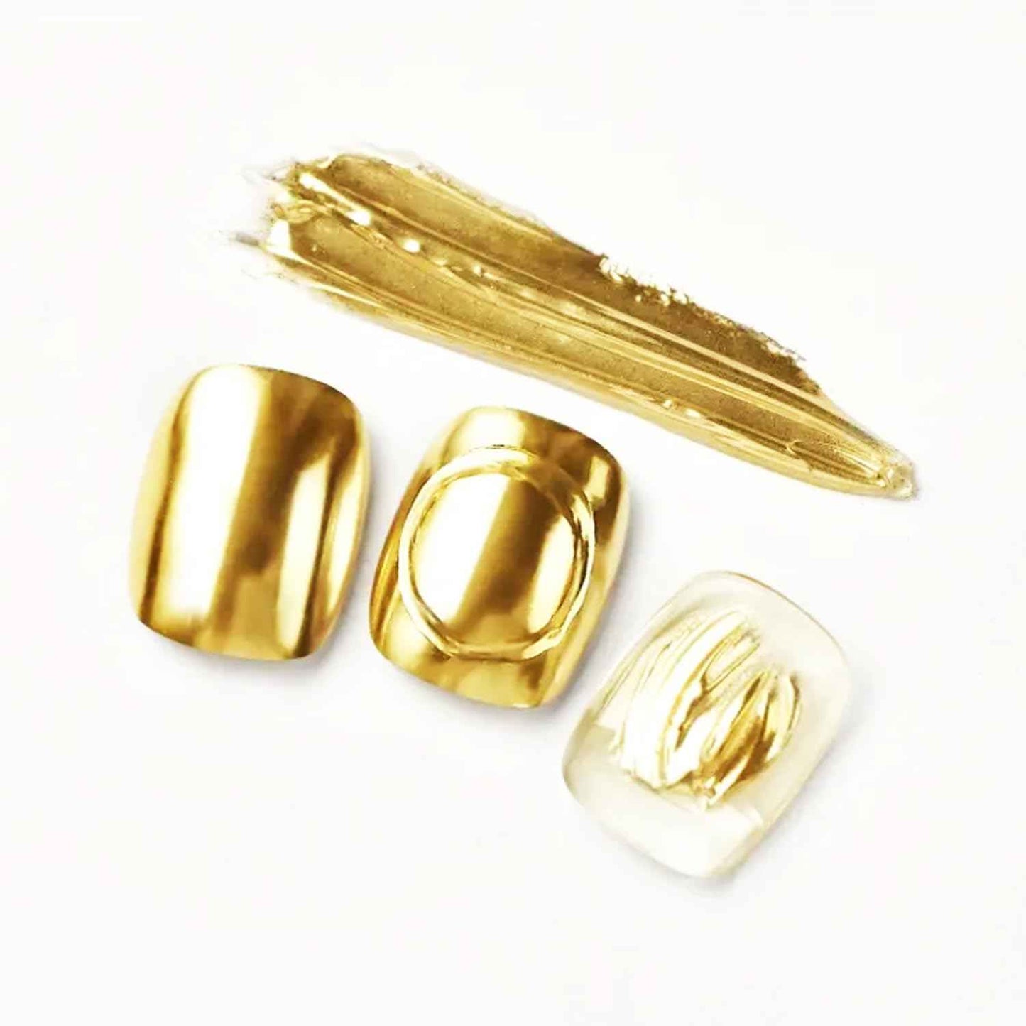 Mirror Chrome Powder Kit Holographic Metallic Gold Chrome Powder for Nails Dust Sequins UV Gel Pigment Decoration Gold Chrome Nail Powder Kit Yellow