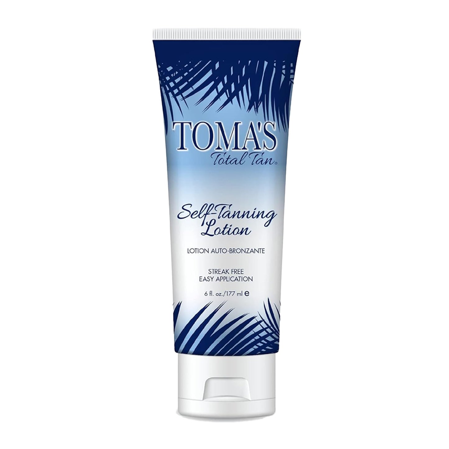 Toma's Total Tan Self-Tanning Lotion Instant Self Tanner - Whole Body Natural Looking Golden Bronze - Non-Sticky Streak-Free Application for Women & Men - Paraben-Free, Cruelty-Free - 6 oz