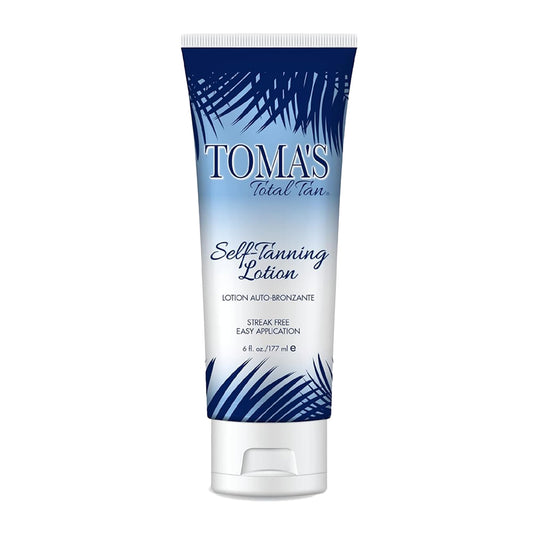 Toma's Total Tan Self-Tanning Lotion Instant Self Tanner - Whole Body Natural Looking Golden Bronze - Non-Sticky Streak-Free Application for Women & Men - Paraben-Free, Cruelty-Free - 6 oz