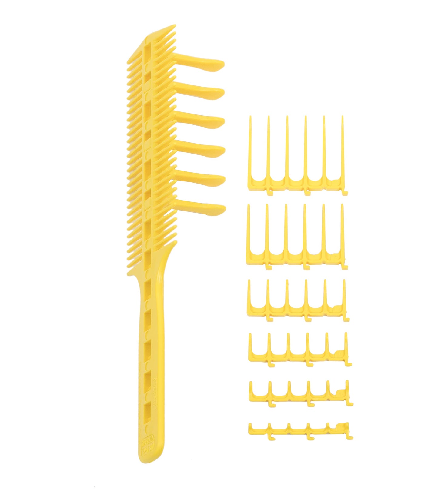 CombPal Scissor Clipper Over Comb Hair Cutting Tool - DIY Home Hair Cutting Guide Comb Set (Classic Set, Yellow)