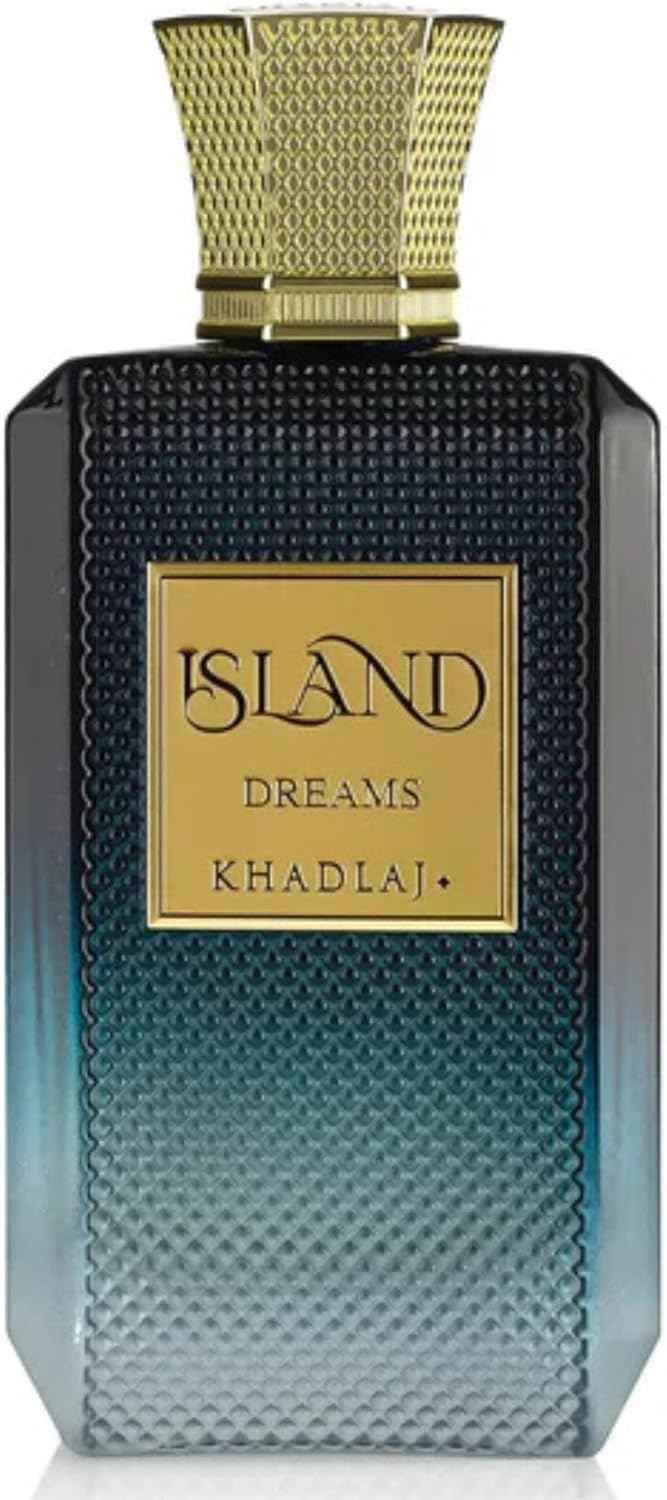 Khadlaj Island Dreams – Fruity, Floral, Woody, Musky – Extrait de Parfum Long-Lasting Fragrance for Unisex, 3.4 Ounce