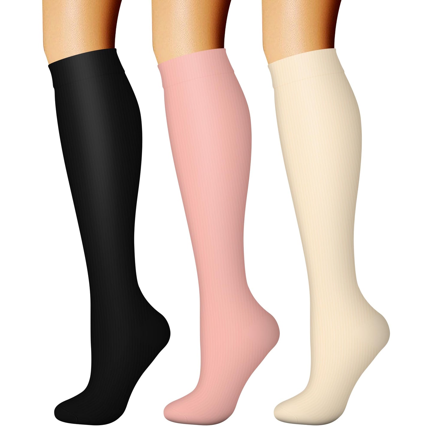 CHARMKING Compression Socks for Women & Men Circulation (3 Pairs) 15-20 mmHg is Best Athletic for Running, Flight Travel, Support, Cycling, Pregnant - Boost Performance, Durability (S/M, Multi 64)