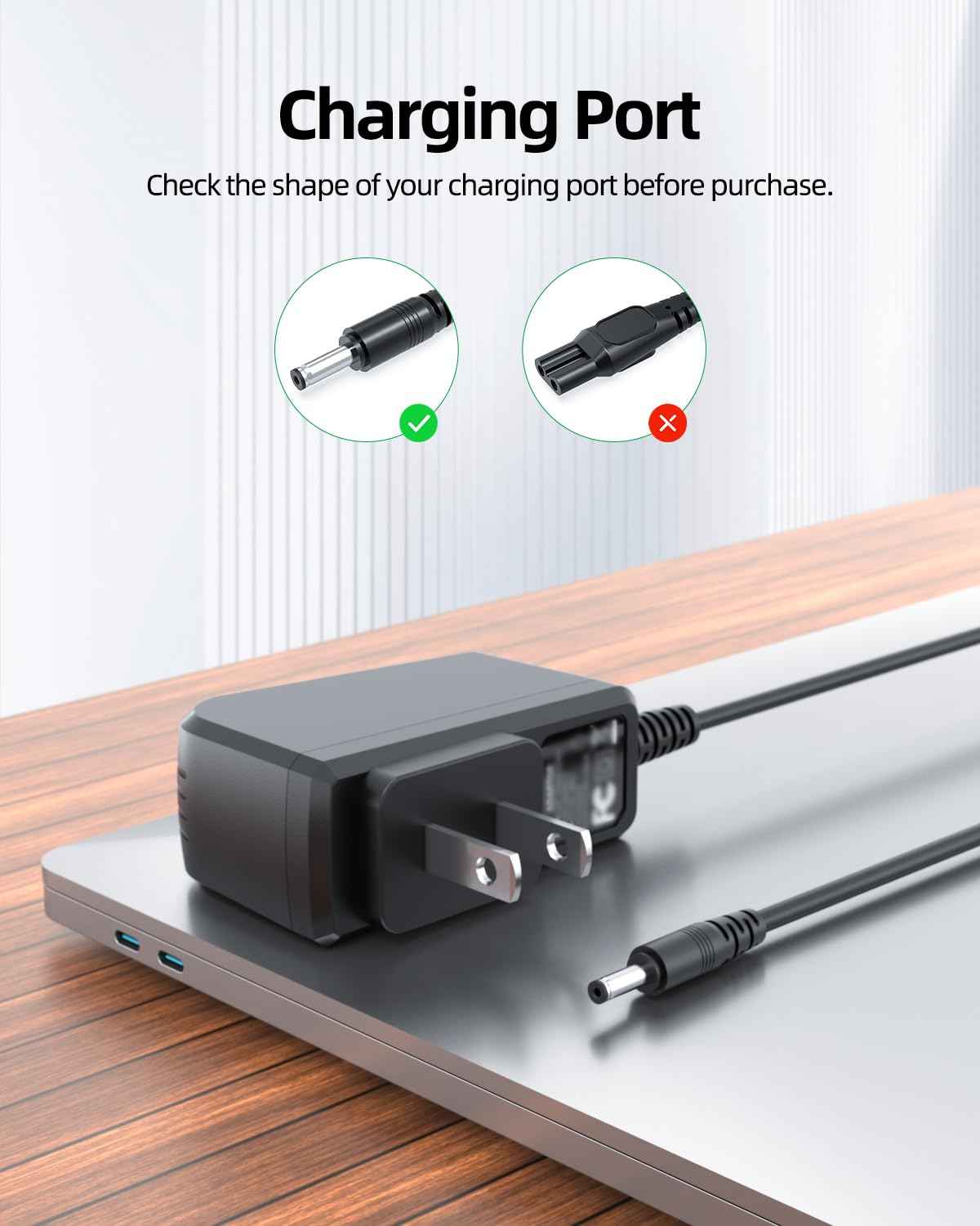 Superer 8V 5Ft Power Cord Fit for Philips Norelco HQ840 Multigroom Series 3000 MG3750 MG3760 Electric Shaver Trimmer Razor Replacement Charger Supply