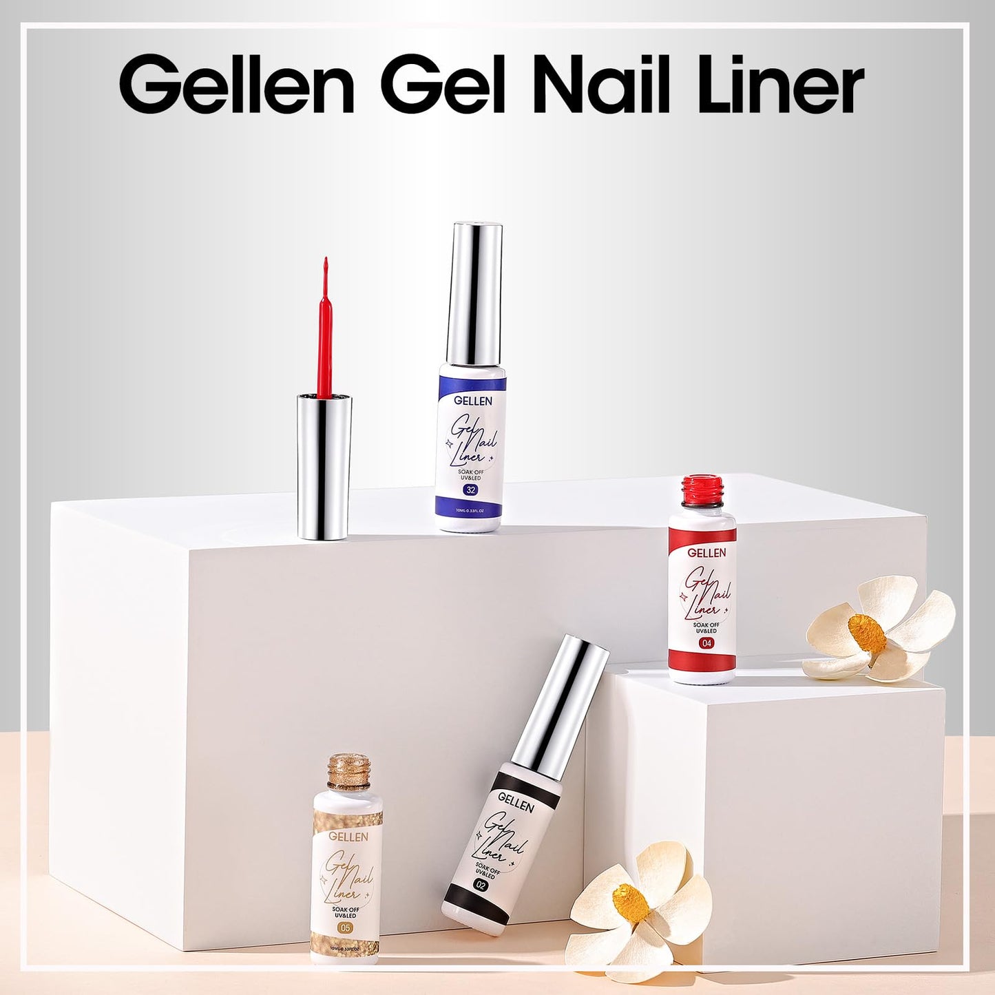 Gellen Liner Gel Nail Polish Set, 12 Colors Gel Nail Art Polish 10ml Nail Polish Gel Art Liners Soak off LED Cured Nail for Home Salon Art Supplies Kit