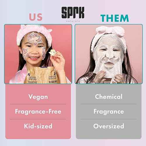 Unicorn Kids Face Masks Skincare Set (20pcs), Organic Vegan & Kid Safe Skin Care Ages 4+, Cute Animal Sheet Masks for Girls, Spa Day, Sleepover, Slumber Party Favors, Stuffs and Gifts for Little Girls