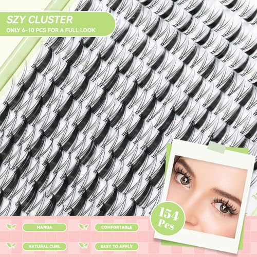 Fairy Lash Clusters Kit 154Pcs DIY Eyelash Extensions Wispy Natural