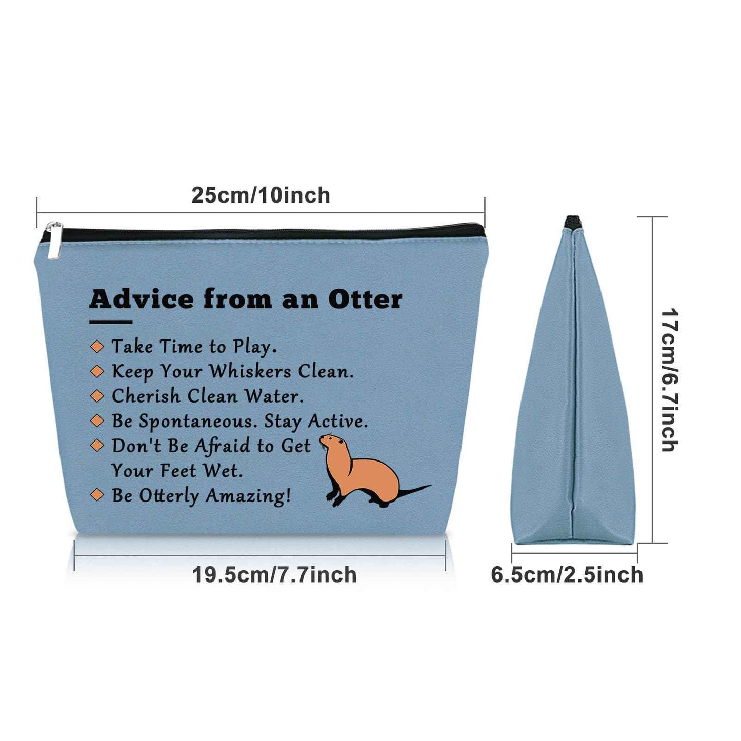 Otter Gifts for Otter Lovers Blue Makeup Bag Sea Otter Gifts for Girls Otter Themed Birthday Gifts Cosmetic Bag Animal Lover Gifts for Adults Cute Otter Gifts for Mom Aunt Sister Travel Pouch