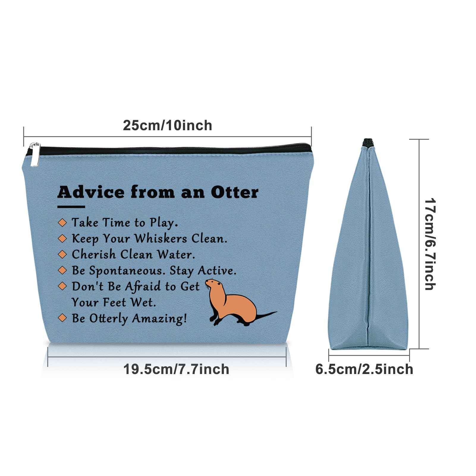 Otter Gifts for Otter Lovers Blue Makeup Bag Sea Otter Gifts for Girls Otter Themed Birthday Gifts Cosmetic Bag Animal Lover Gifts for Adults Cute Otter Gifts for Mom Aunt Sister Travel Pouch