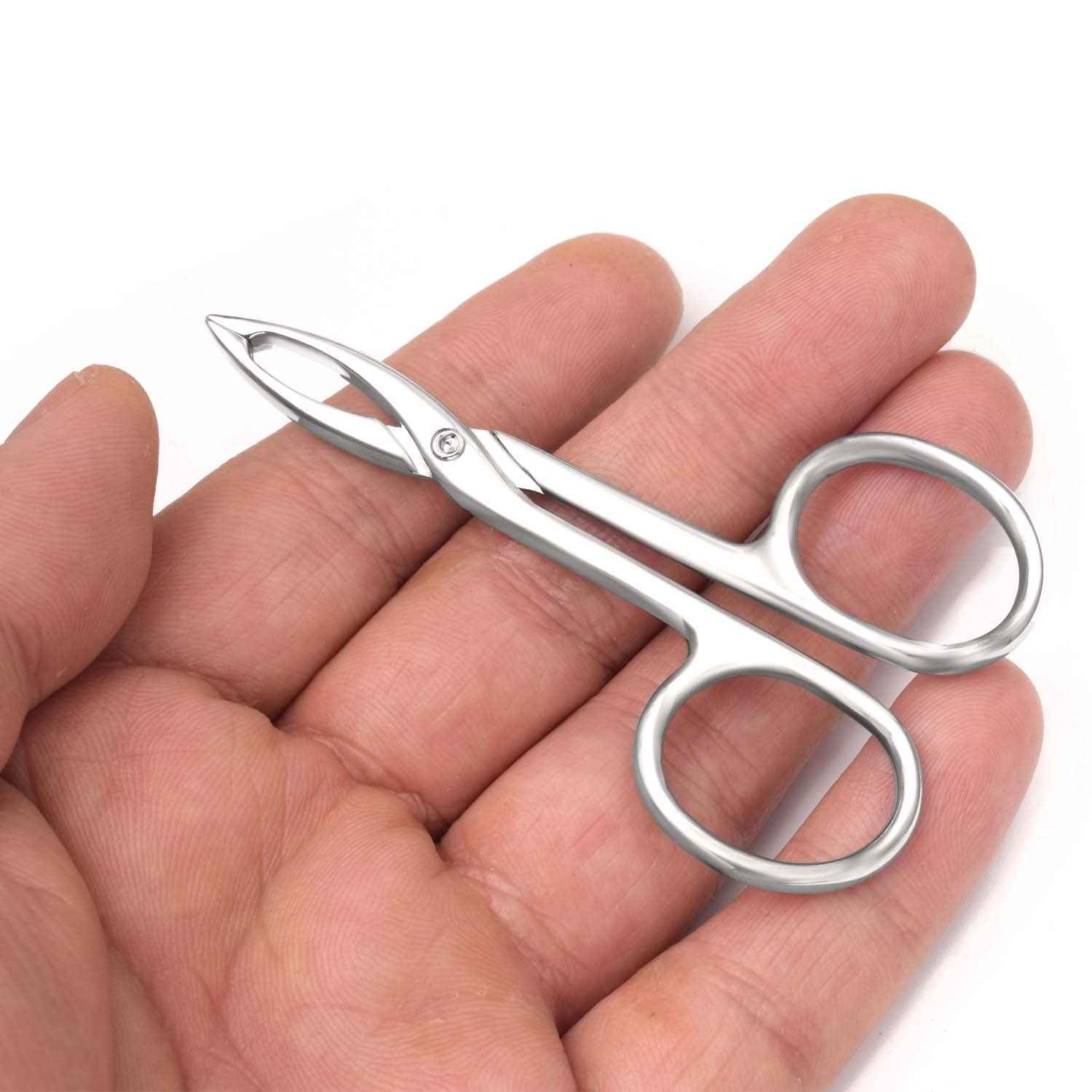 Motanar 2 Pieces Tweezers Scissor Handle Straight Tip Scissor Shaped Eyebrows Tweezers for Hair Plucker Remover Facial Hair Eyebrows Care (Silver and Black)