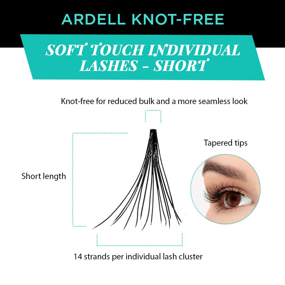 Ardell False Eyelashes Soft Touch Individuals Knot-Free Short Black 4 Pack