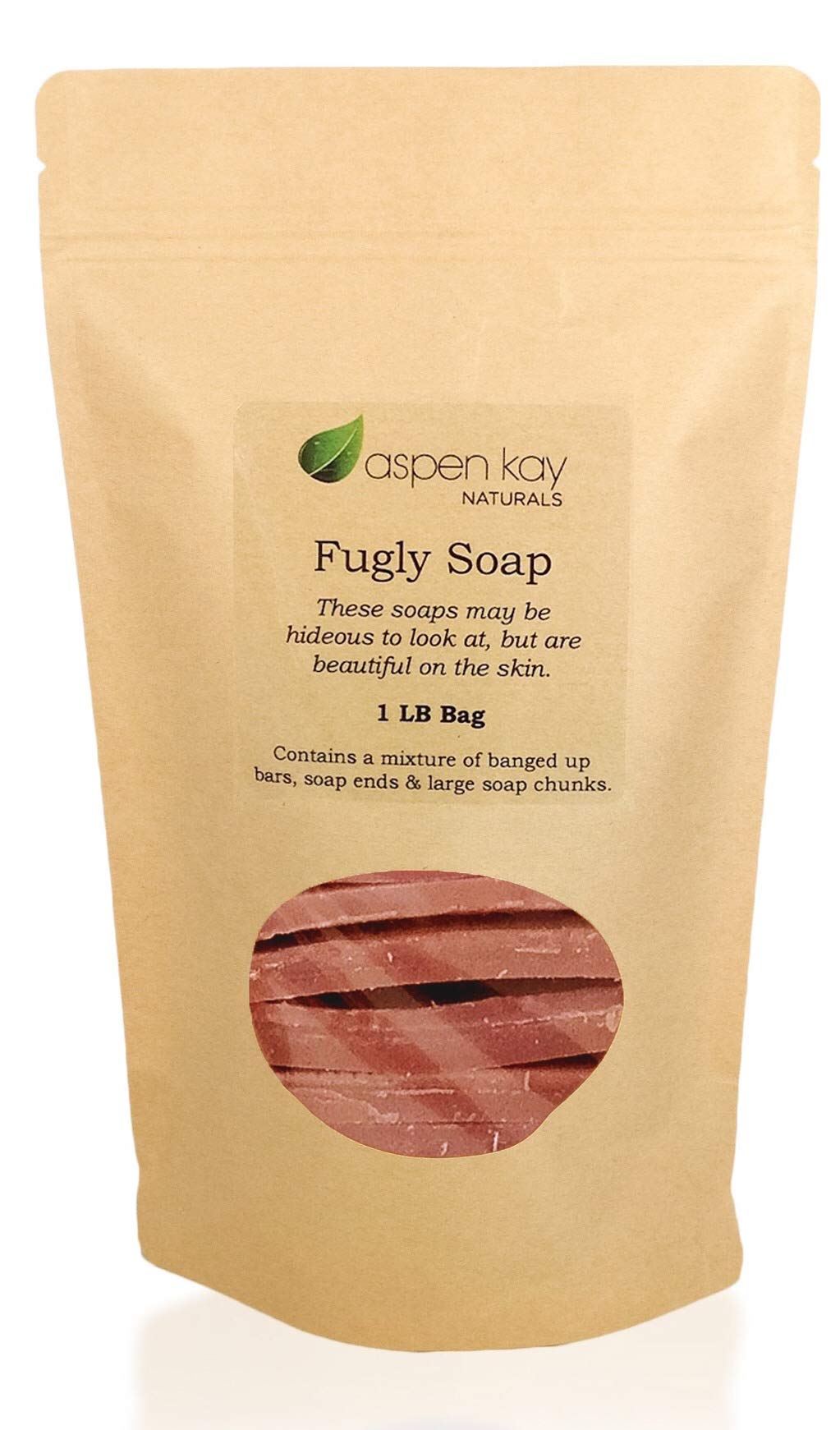 Aspen Kay Naturals - 1 Pound Bag of Fugly Soap, a Mixture of Banged Up Bars, Soap Ends & Soap Chunks. Natural & Organic Soap. (Aloe Vera & Oatmeal)