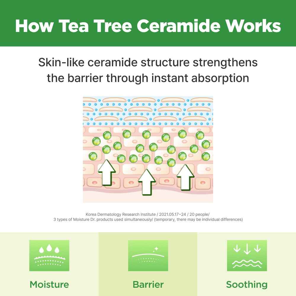 ISOI Moisture Dr. Mask Pack, Hydrating & Soothing Korean Sheet Mask for Face with Tea Tree, Ceramide & Hyaluronic Acid, Nourishing Skin Barrier Care, Korean Skin Care (10EA)