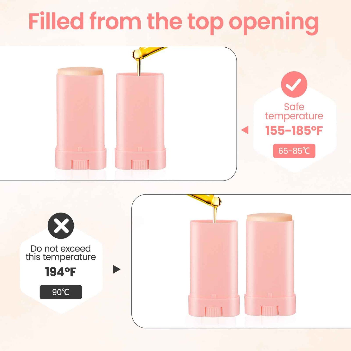 50-Pack Empty Deodorant Containers for Homemade - 0.5 oz/15ml Oval Refillable Deodorants Tubes, BPA-Free Twist-Up Plastic Sticks, Reusable DIY Deodorant Bottles for Balms & Solid Perfumes,White