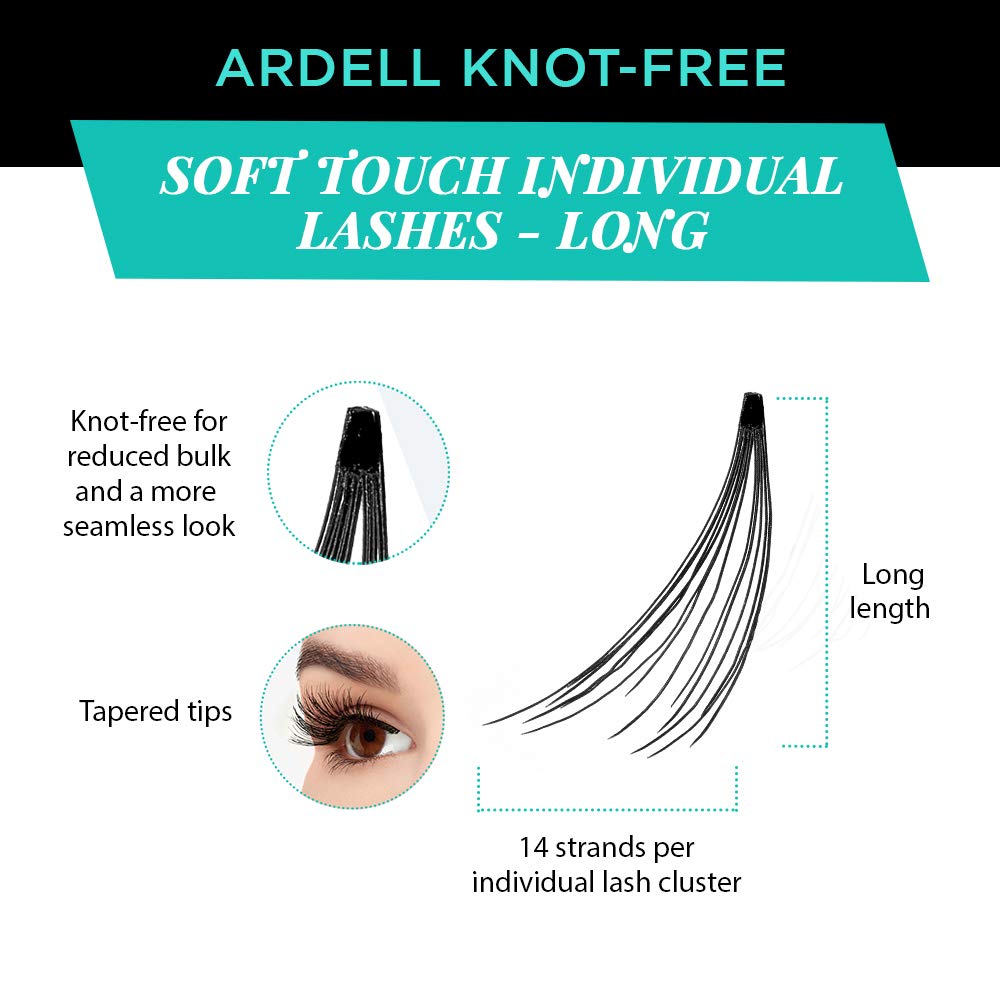 Ardell False Eyelashes Soft Touch Individuals Knot-Free Long Black 4 Pack