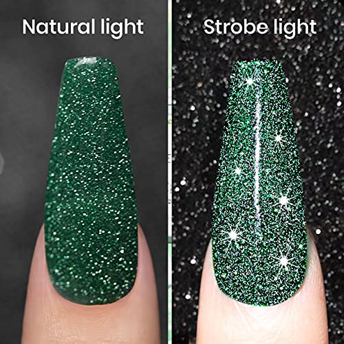 RARJSM Reflective Glitter Gel Polish, Light Purple Sparkle Gel Nail Polish Shiny Gel Nail Art Varnish Manicure Clear Diamond Nail Gel For Salon Home DIY UV LED Lamp RequiredRAR83