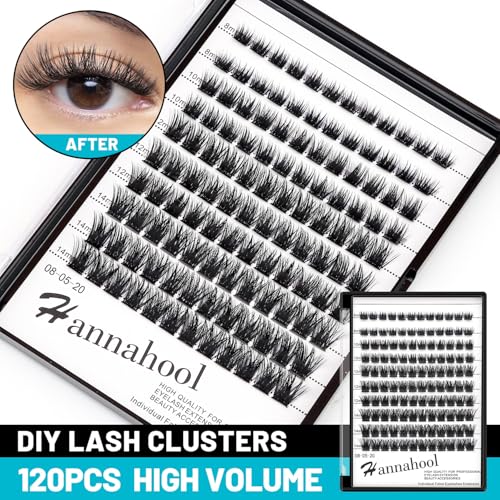 Hannahool D Curl Cluster Lashes Mixed Sizes 8-14mm