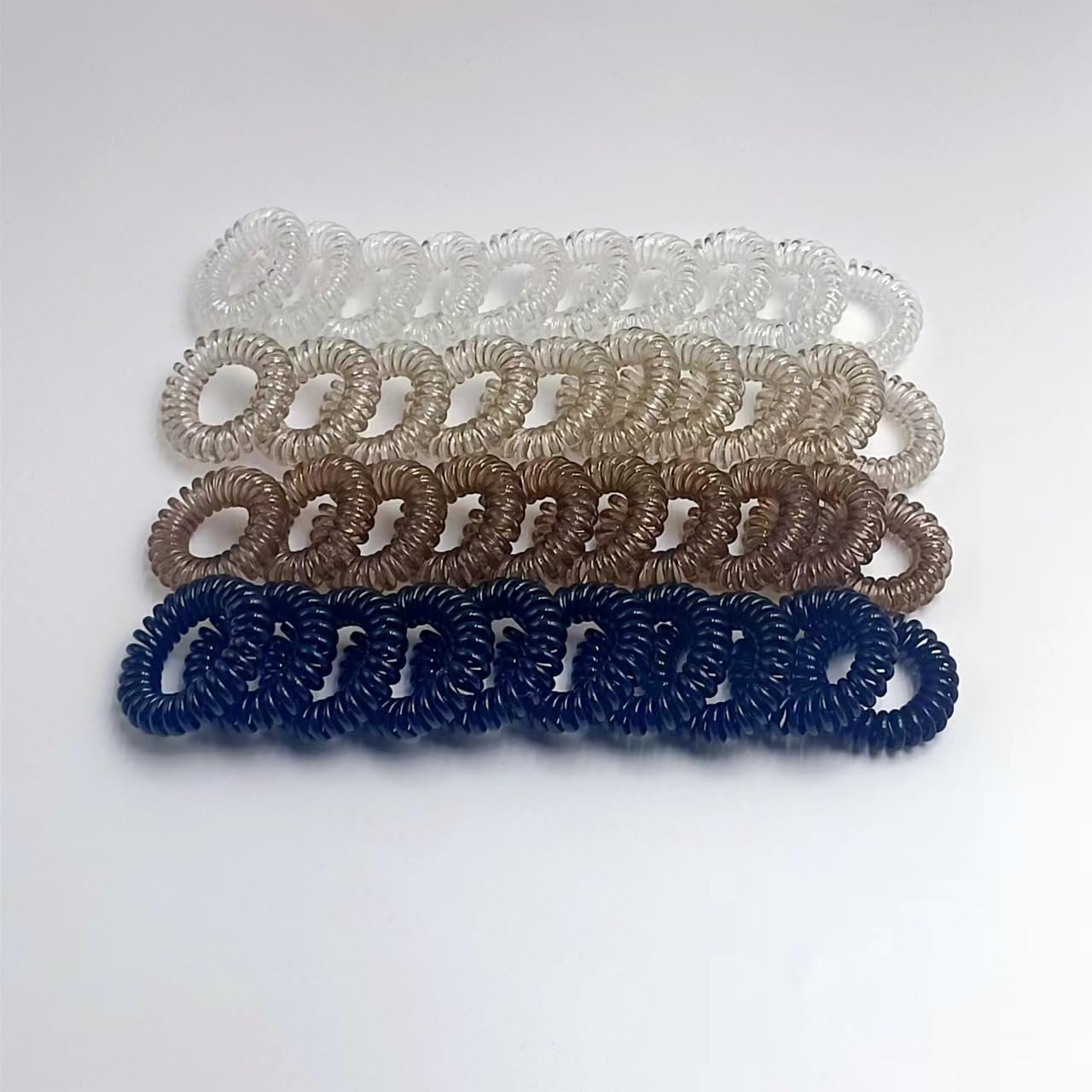 PNEIFON Spiral Hair Ties 40 pcs No Crease Elastic Ponytail Holders Hair Ring Leopard Phone Cord Traceless Hair Rubber Bands Suitable for All Hair Types (style4)