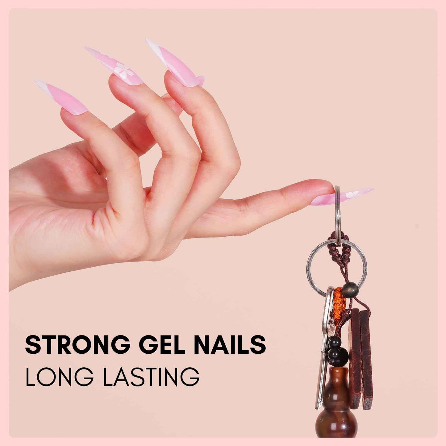 Makartt Poly Nail Gel Kit, 6 Pcs Clear Pink White Colors Builder for Extension Set, Long Lasting Hard Gel for Nails Strengther, All in One Nail Thickening Solution Kit Salon Home French Manicure